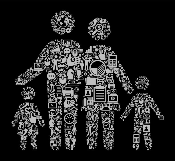 家庭图标商业和金融矢量图标模式图片下载