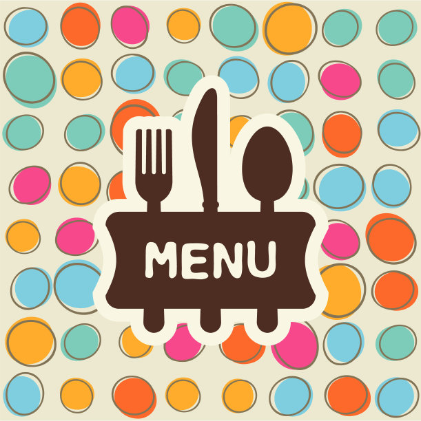 叉子，勺子和刀，标签为文本。平面设计图片下载