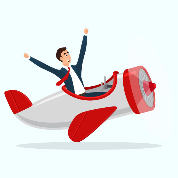 坐飞机的成功商人图片下载