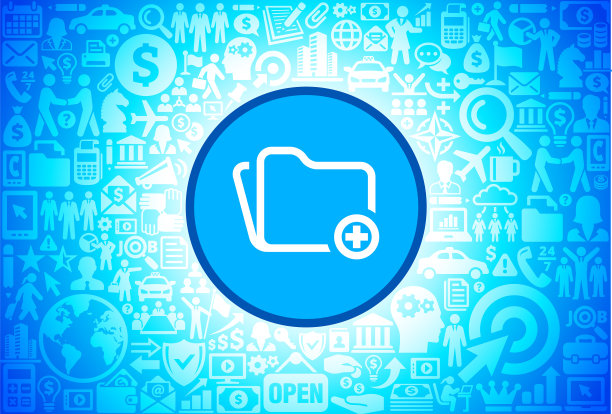 在商业和金融矢量背景上添加文件夹图标图片下载