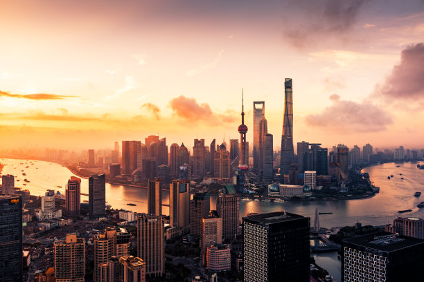 上海外滩日落素材图片