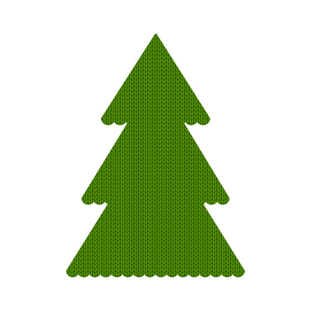 编织的圣诞树绿图片下载
