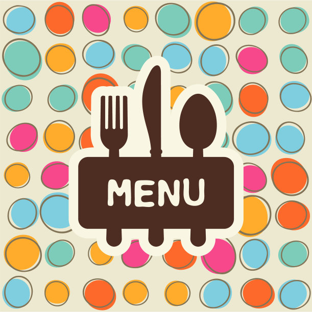 叉子，勺子和刀，标签为文本。平面设计图片下载