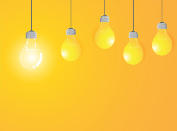黄色背景上的灯生意成功的现代理念和概念矢量插图图片下载