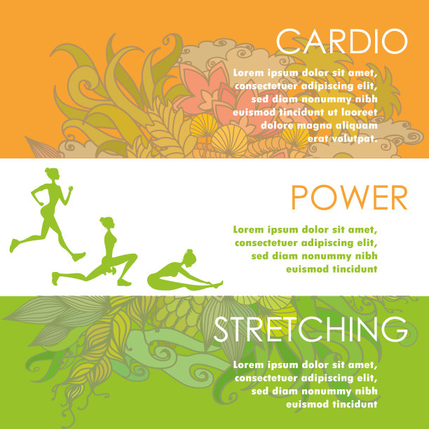 关于不同身体活动的水平颜色横幅图片下载