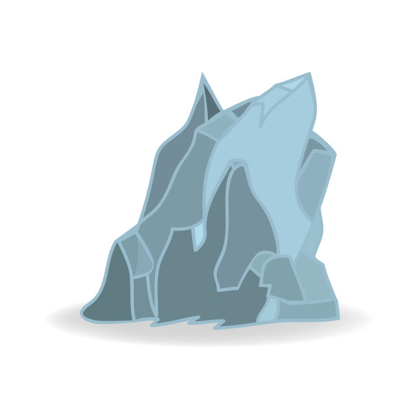 冰山图标符号设计。矢量插图孤立在白色背景。图片下载