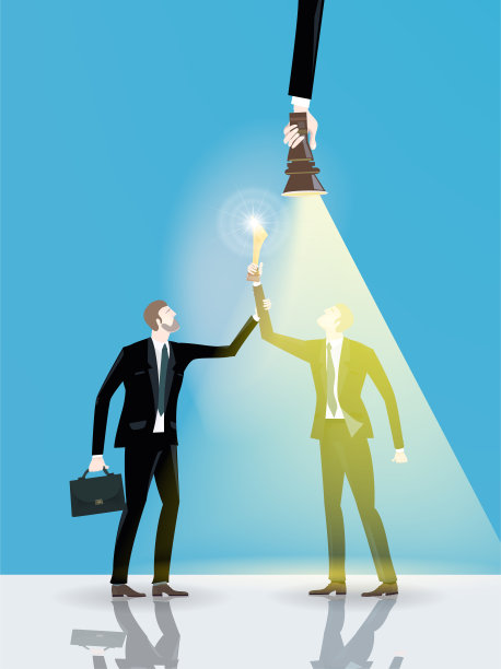 两个商人举着金杯。支持理念，合作理念。图片下载