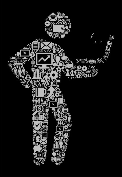 人使用笔记本电脑图标商业和金融矢量图标模式图片下载