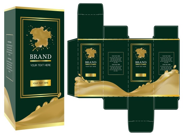 包装设计，豪华盒模板和样板盒。图片下载