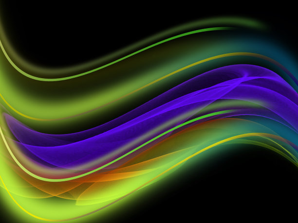 彩色抽象烟雾孤立在黑色背景图片下载