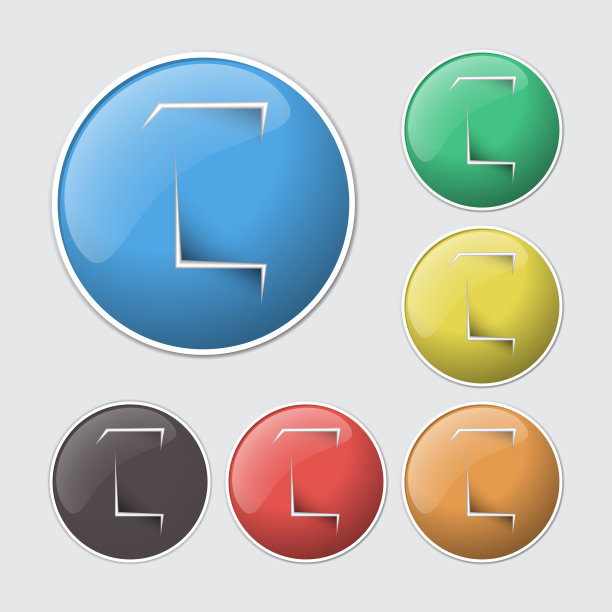 彩色的字母图标按钮上的字母C图片下载