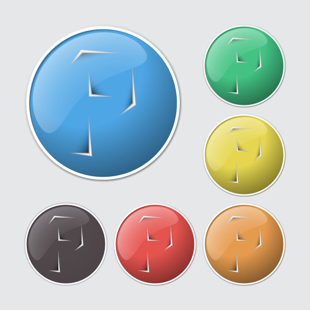 彩色的字母图标按钮上的字母P图片下载