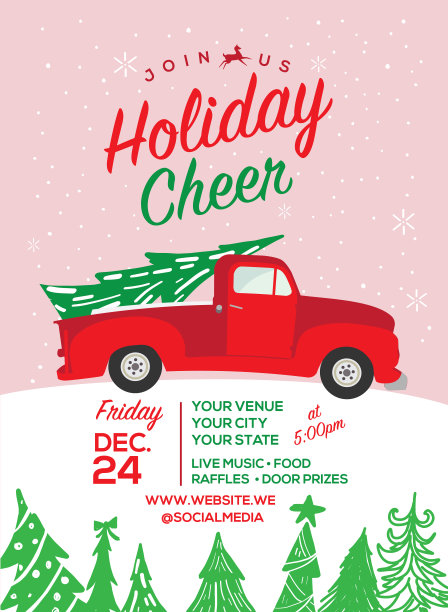 圣诞欢呼庆祝邀请设计模板图片下载