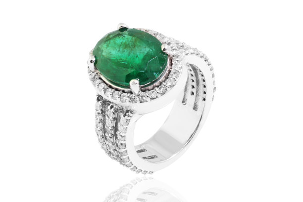祖母绿和钻石戒指，宝石图片下载