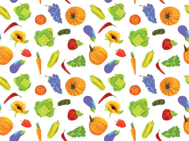 无缝模式与水果和蔬菜图片下载