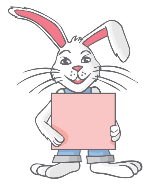 白色的兔子与空白的纸图片下载