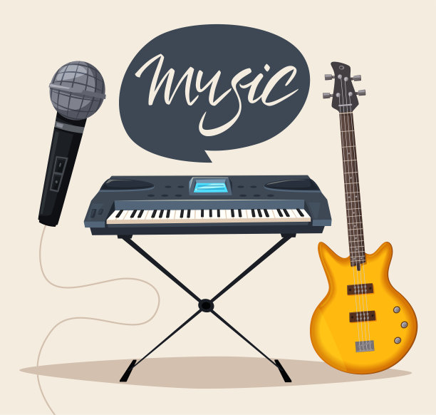 摇滚音乐海报。旧学校聚会。卡通矢量插图。图片下载