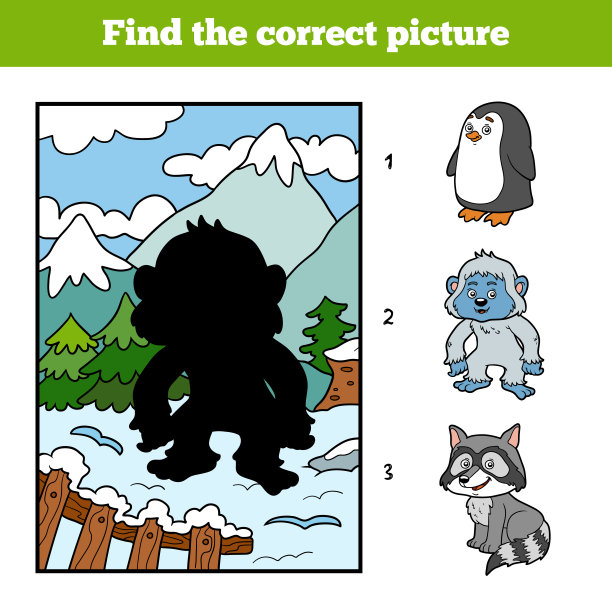 找到正确的图片，儿童游戏，雪人和背景图片下载