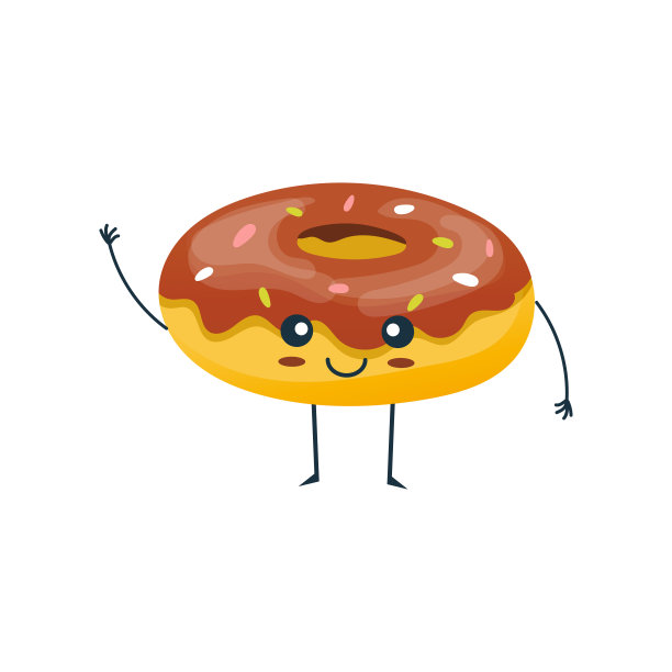 来自快餐的菜肴。有趣，甜蜜，光滑的巧克力甜甜圈图片下载