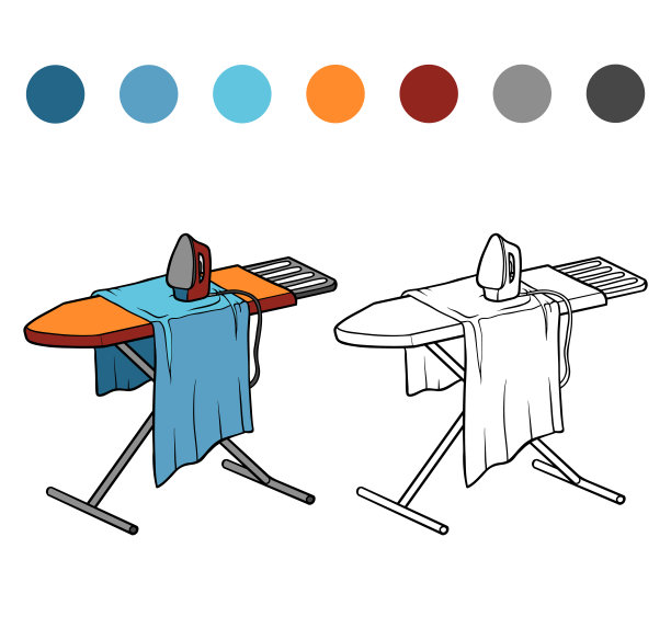 涂色书，烫衣板图片下载