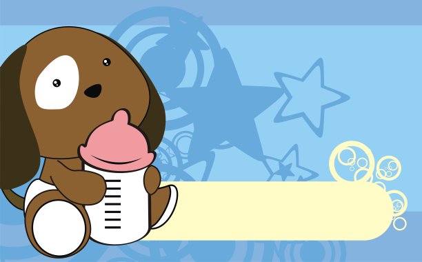 可爱的小狗宝宝卡通背景图片下载