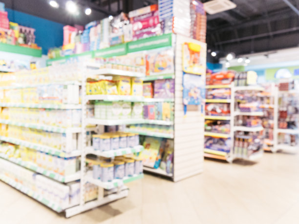 模糊的儿童玩具店背景图片下载