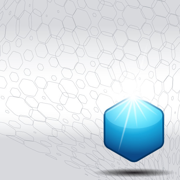 抽象梯度灰色六边形背景与六边形形状，辉光和文本。图片下载