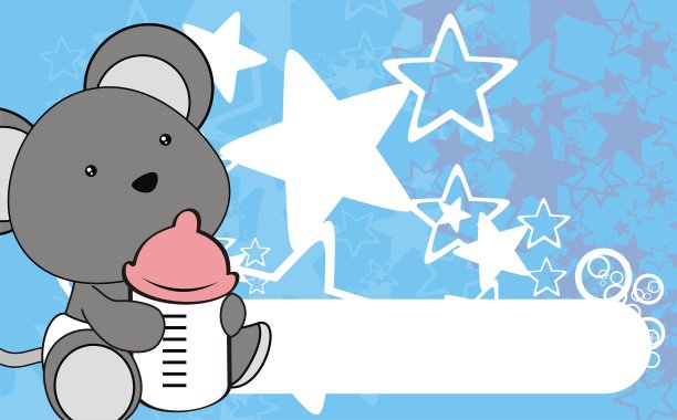 可爱的小老鼠宝宝卡通背景图片下载