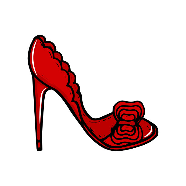 美丽的手绘妇女高跟鞋。时尚女性的鞋子。图片下载