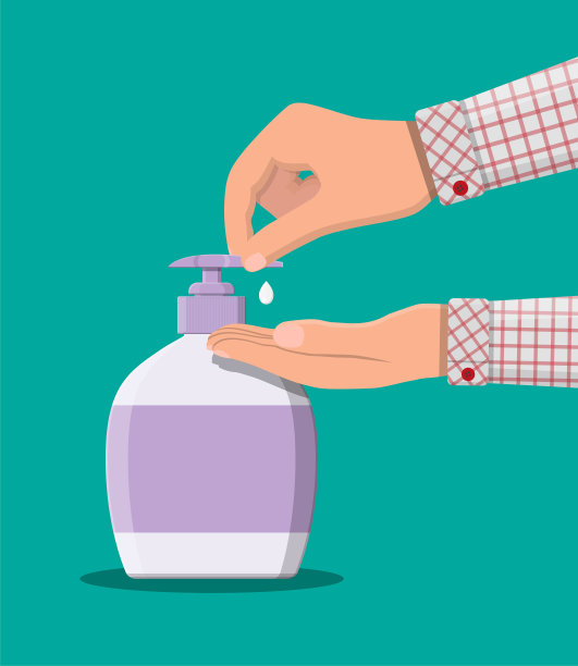 装有液体肥皂的瓶子。沐浴露或洗发水。图片下载