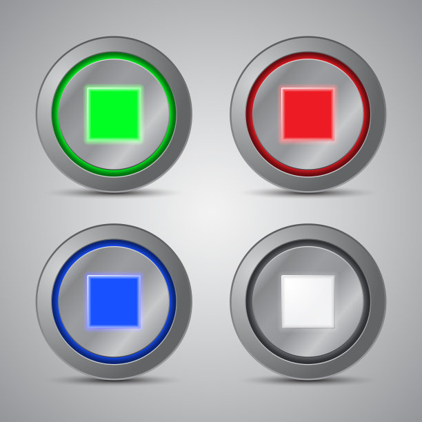 彩色媒体播放器停止按钮图标设计图片下载