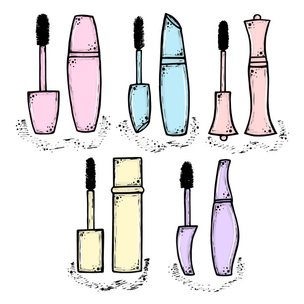 女人用的手绘睫毛膏。时尚和美容潮流。示意图说明。化妆品。图片下载