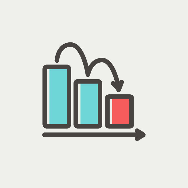 业务图表向下细线图标图片下载