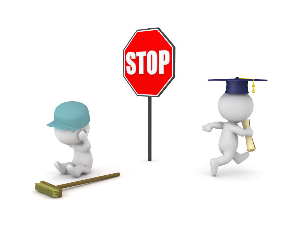 3D插图显示没有受过高等教育的人有更少的机会图片下载