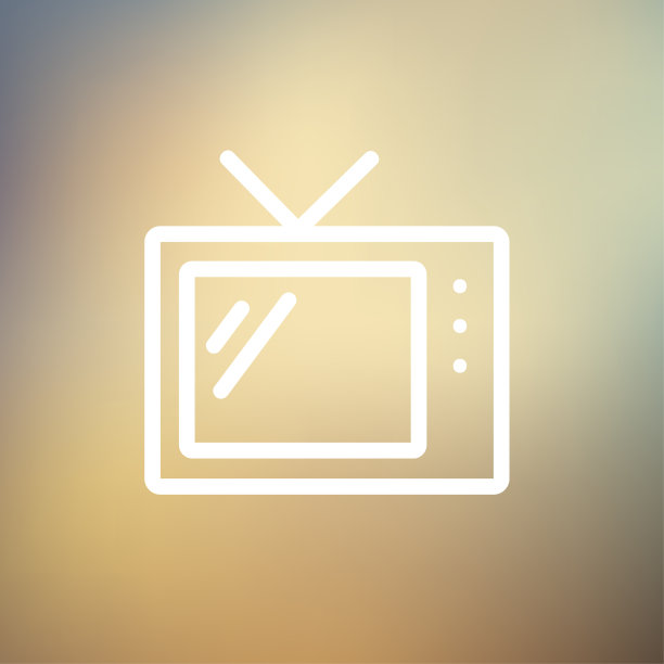 复古电视细线图标图片下载