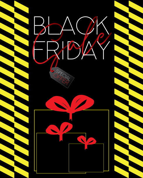 明亮吸引眼球的黑色星期五促销海报图片下载