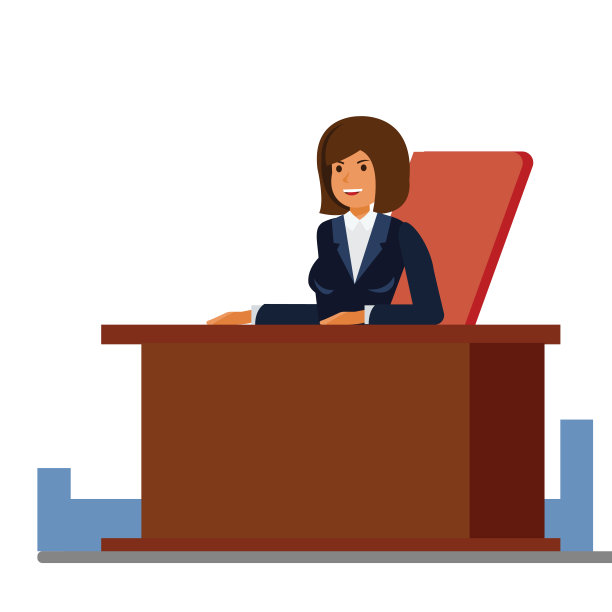 商务女接待员卡通平面矢量插图概念上孤立的白色背景图片下载