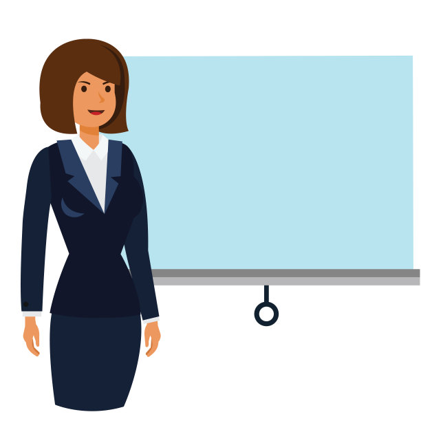 女商人在商业会议卡通平面矢量插图概念孤立的白色背景图片下载