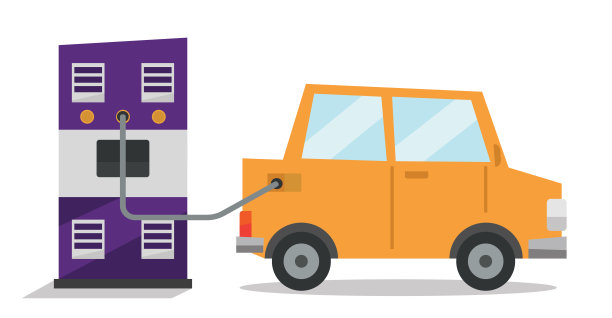 在加油站加油的汽车图片下载