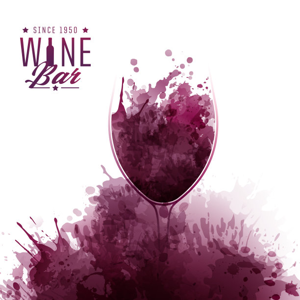 促销或葡萄酒活动演示模板。背景纹理的葡萄酒污渍。图片下载