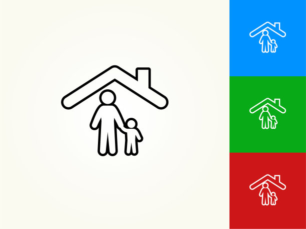 家庭和家黑色描边线性图标图片下载