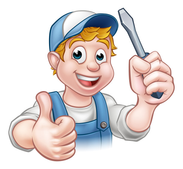 电工、勤杂工卡通人物图片下载