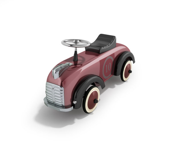 复古打字机慢跑为儿童勃艮第正面透视3d渲染白色背景图片下载