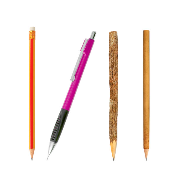 白色背景的铅笔收藏图片下载