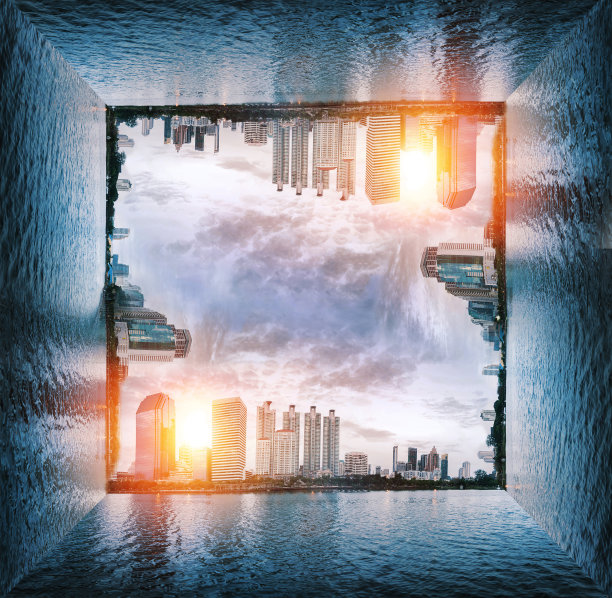 景观夜市水广场图片下载