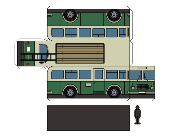 旧巴士的纸模型图片下载