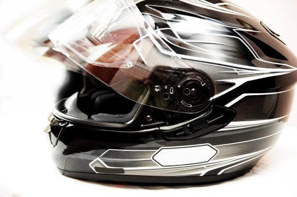 运动摩托车头盔孤立的白色背景图片下载