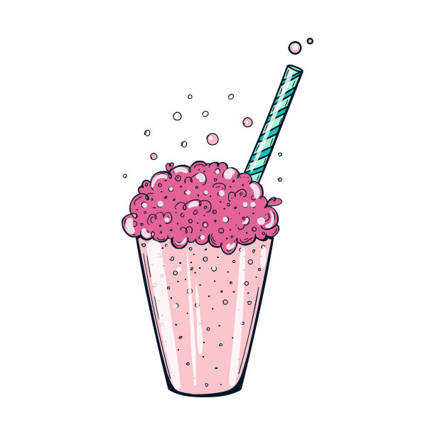 氧鸡尾酒色插图图片下载