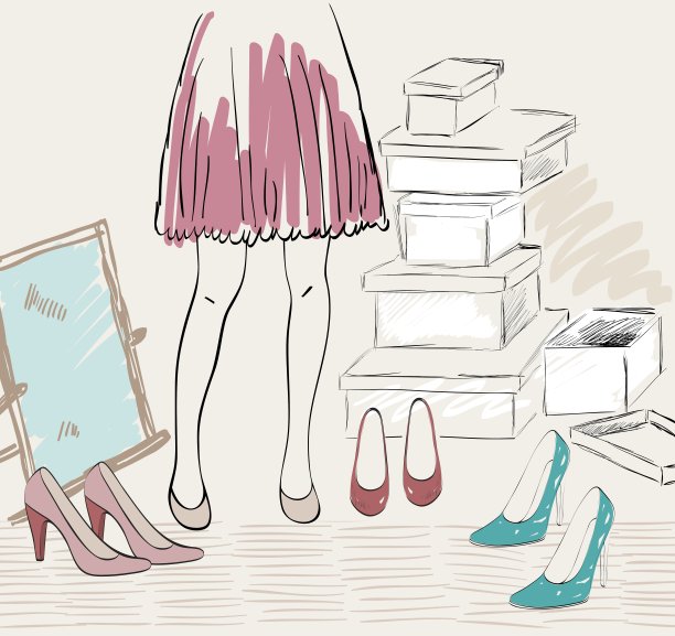 矢量购物插画图片下载