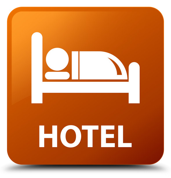 酒店棕方按钮图片下载